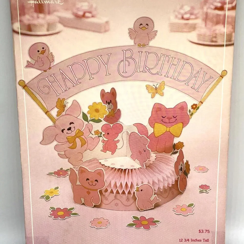 Sugar N Spice Birthday Party Honeycomb‎ Centerpiece Pink Vintage 1982 Hallmark